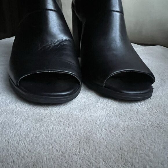 NEW Seychelles Battery Black Leather Open Toe Block Heel Bootie Sandals Women 6 - Picture 7 of 13